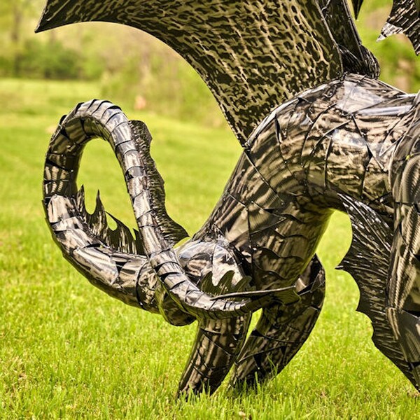 Dragon Statue 6 Feet Tall Iron Sculpture
